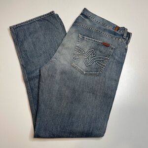 7 For All Mankind Slouchy Button Fly Light Blue Wash Jeans Men’s 38x33 Casual